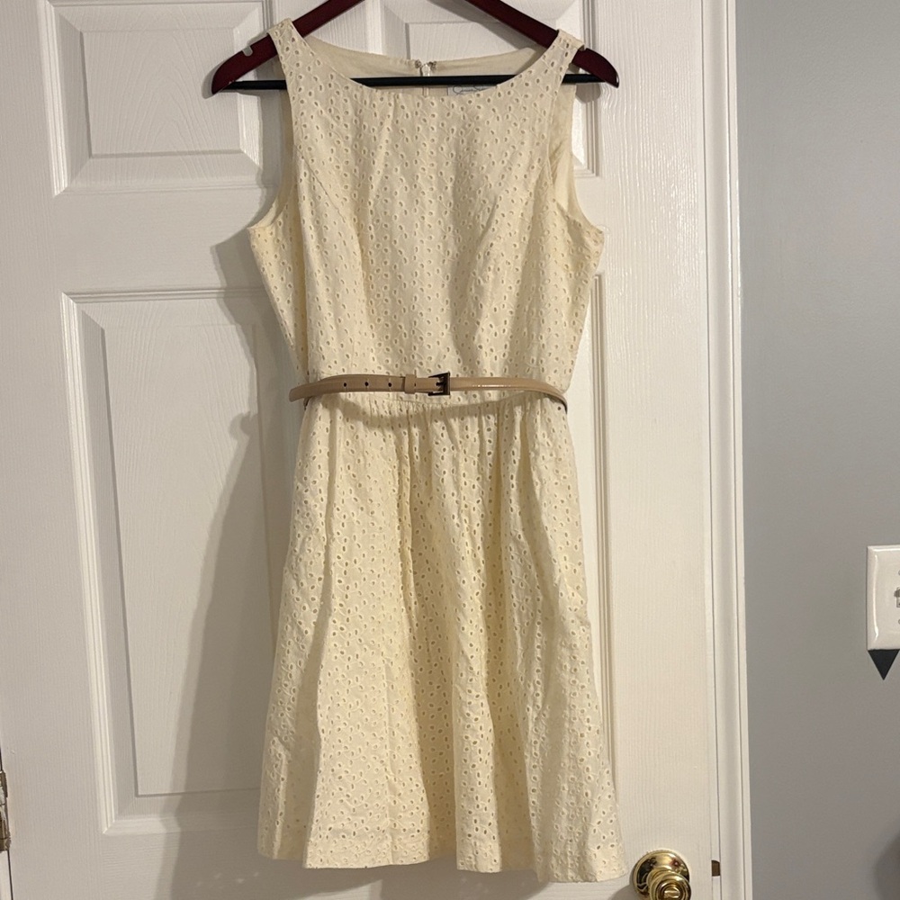 Jessica Simpson Cream Eyelet Midi Dress
